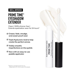 bareMinerals tube next to common objects illustrating compact travel-friendly size