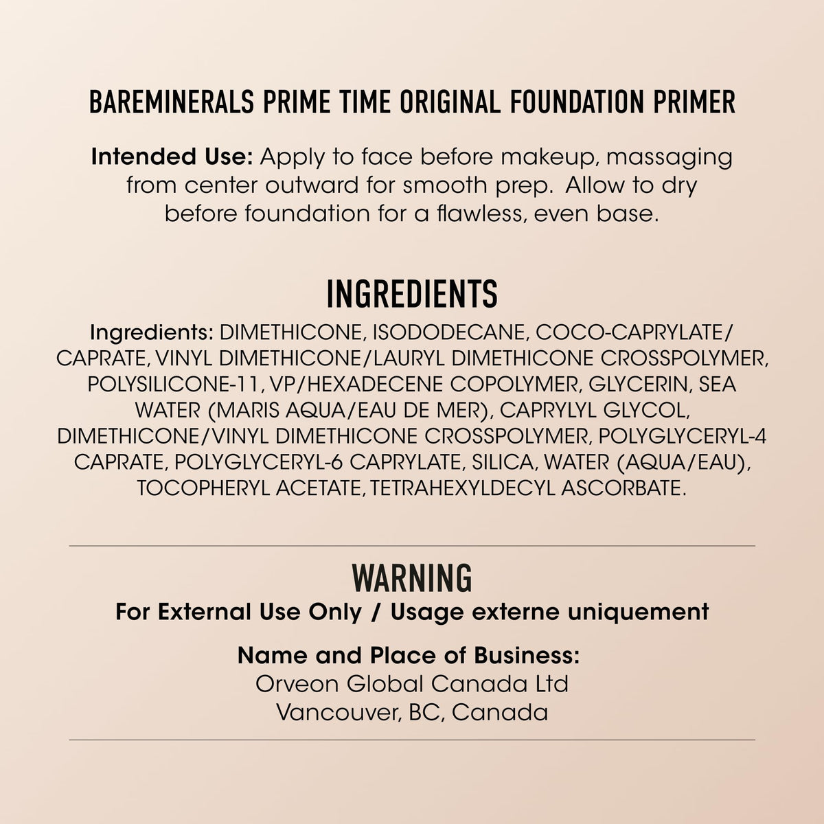 bareMinerals primer texture on fingertip demonstrating blur and smoothness