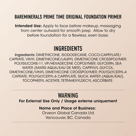 bareMinerals primer texture on fingertip demonstrating blur and smoothness