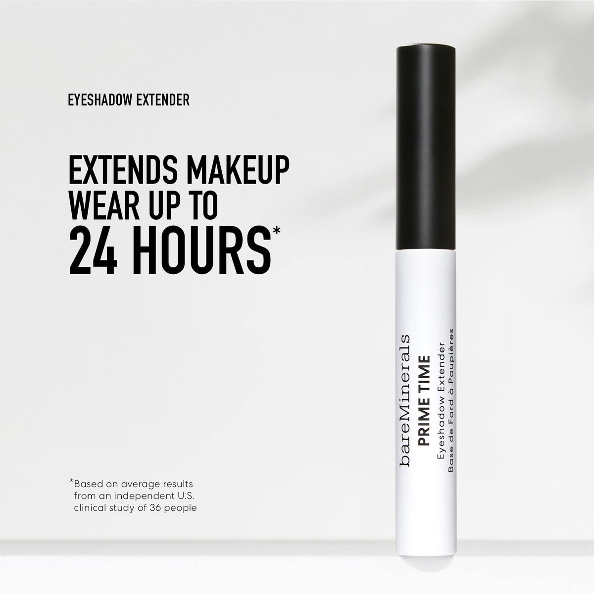 bareMinerals primer texture on fingertip demonstrating smoothing benefit for lids