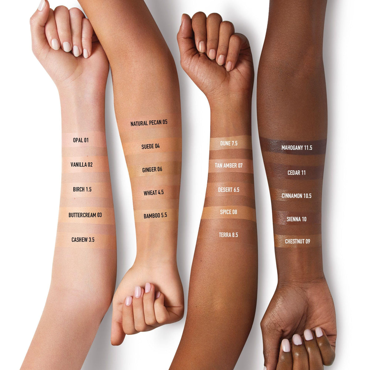 bareMinerals product with ingredients flatlay showing hydrating and clean formula