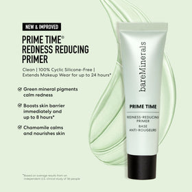 bareMinerals pump dispensing primer demonstrating controlled, no-waste application