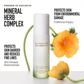 bareMinerals bottle in morning routine setting demonstrating layering under sunscreen benefit