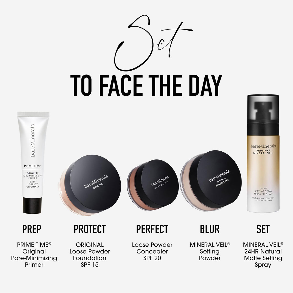 bareMinerals bottle in hand to show size and travel-friendly benefit