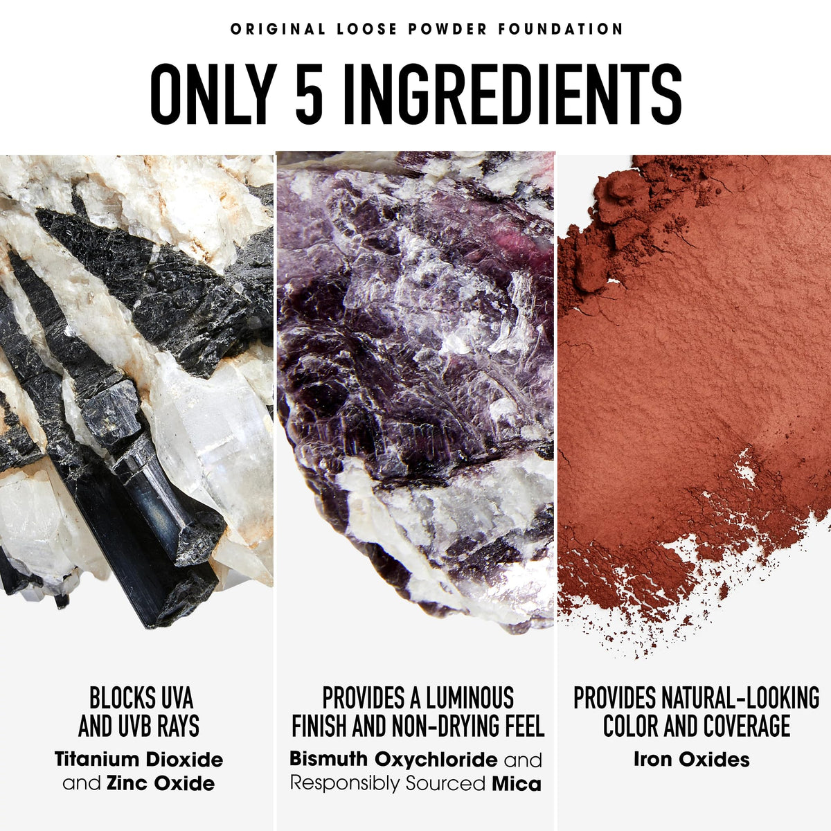 bareMinerals jar next to coin size comparison showing compact travelable benefit