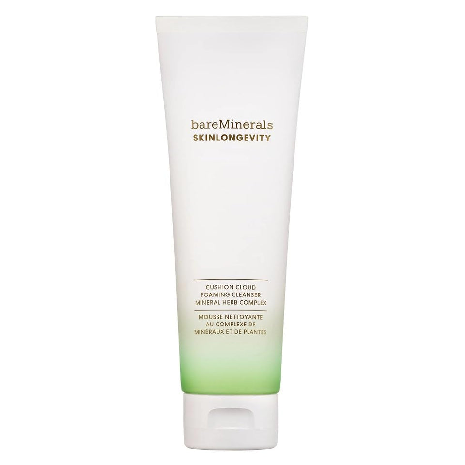 bareMinerals front packaging showing cleanser and benefits