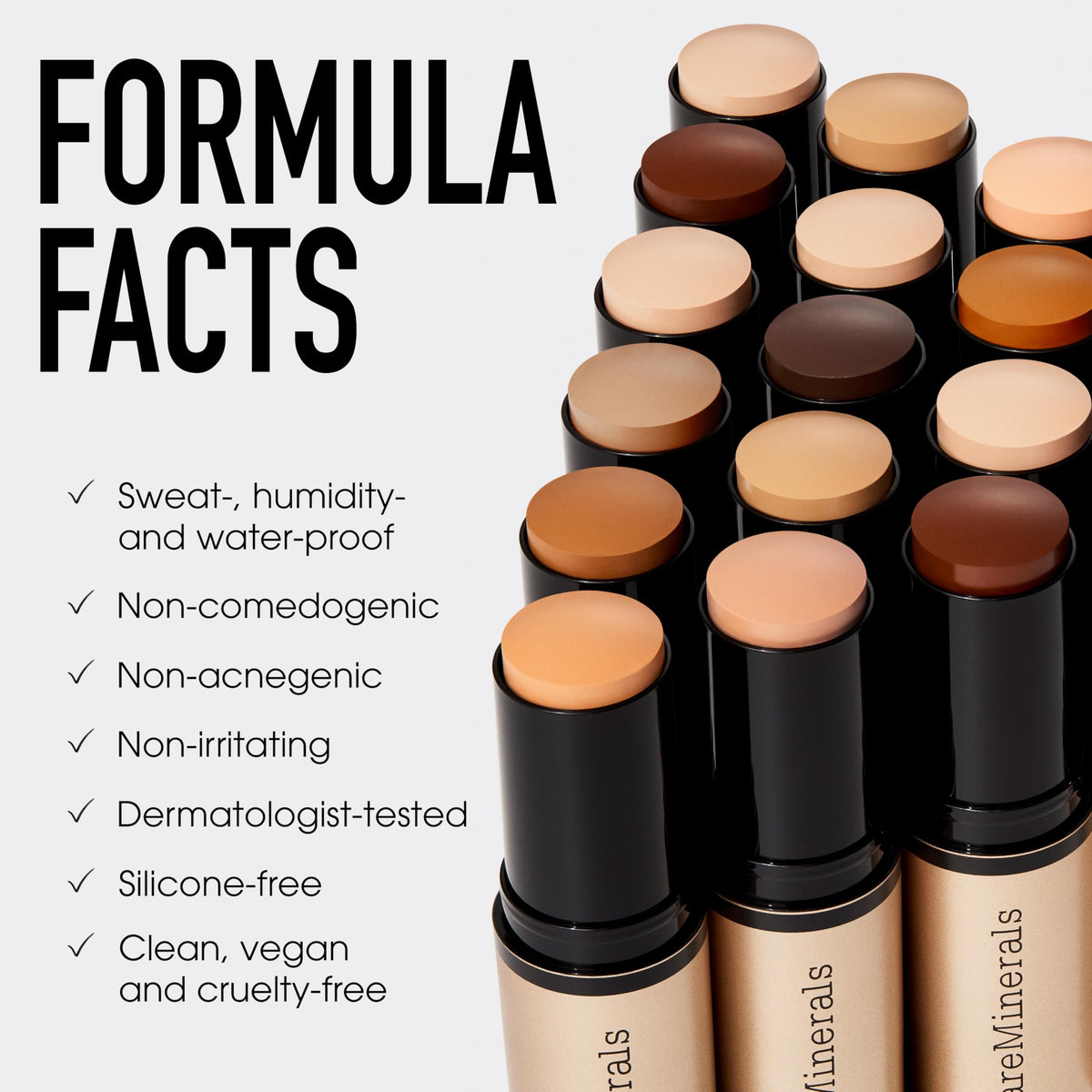 bareMinerals swatch arm stripe showing AH Natural Pecan 05 shade benefit: shade-accuracy