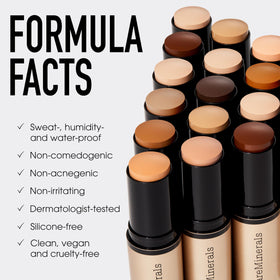 bareMinerals swatch arm stripe showing AH Natural Pecan 05 shade benefit: shade-accuracy