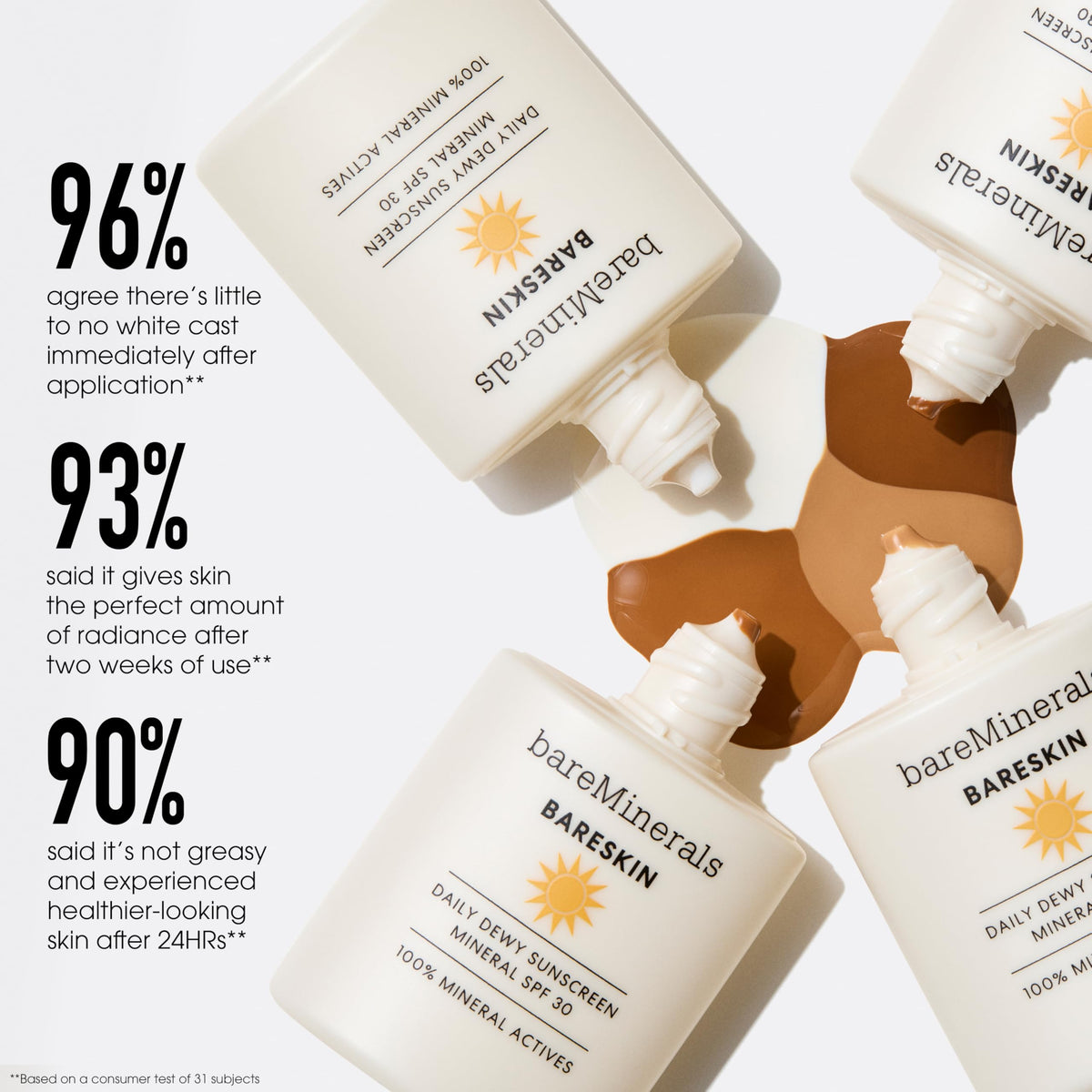 bareMinerals sunscreen applied before makeup for a smooth, dewy base