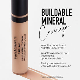 bareMinerals texture close-up highlighting silky liquid finish that smooths and minimizes the look of fine lines