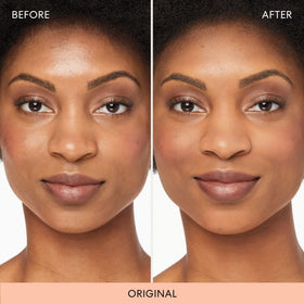 bareMinerals before and after T-zone comparison demonstrating oil control benefit