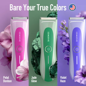 BAREWIZE ceramic blade close-up highlights hypoallergenic edge for gentle shaving