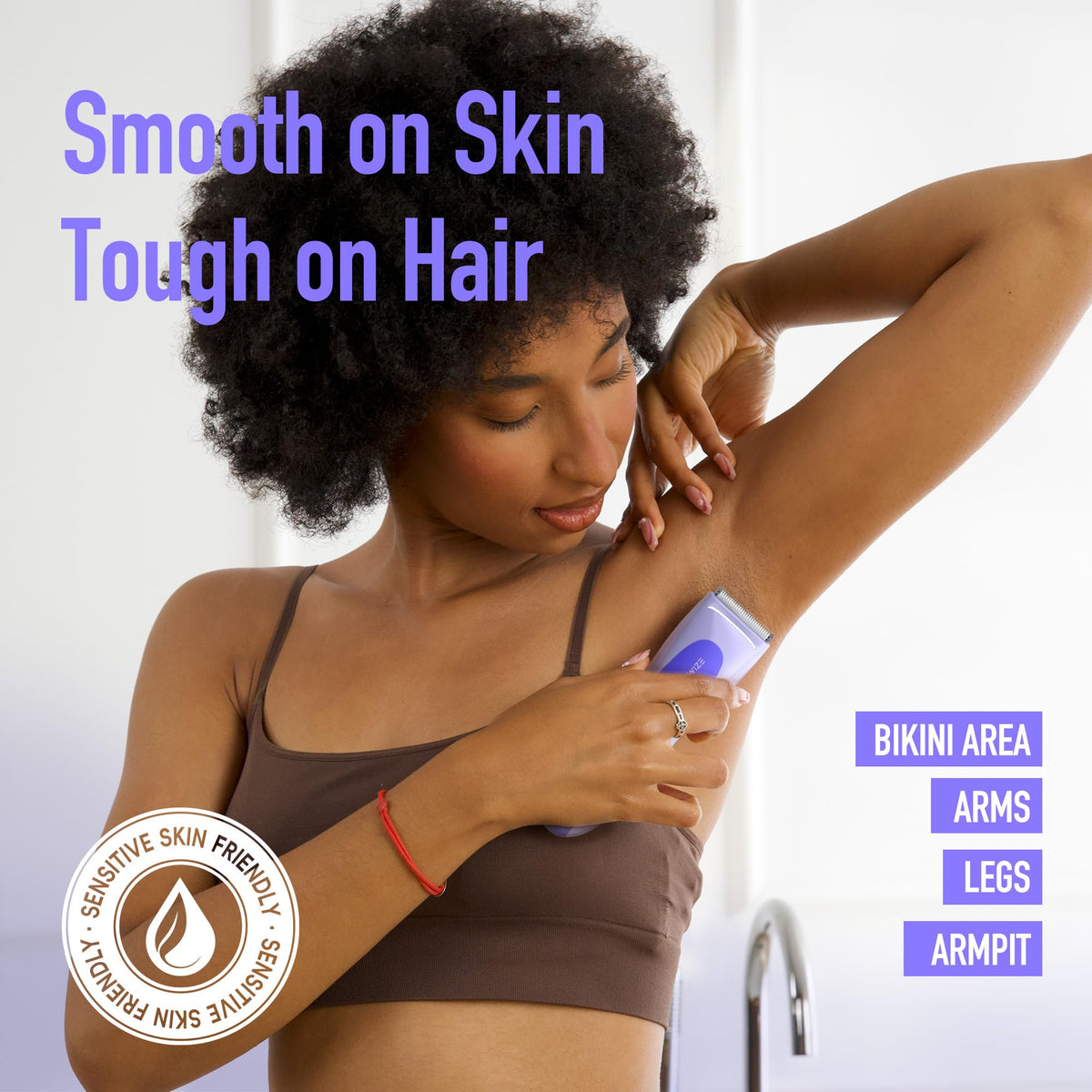 BAREWIZE held in hand demonstrating ergonomic grip for controlled trimming