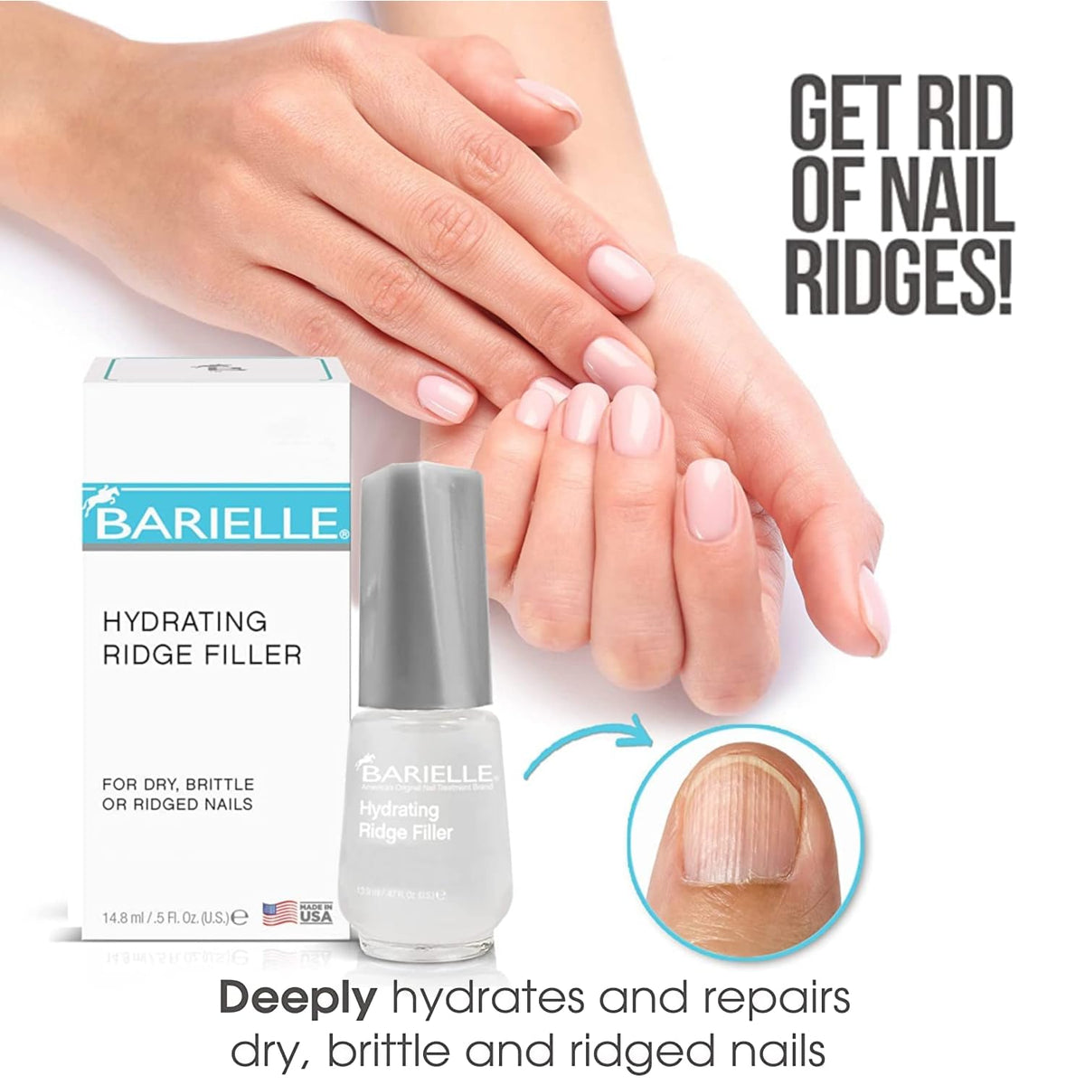 BARIELLE label detail highlighting formula and hydrating benefits