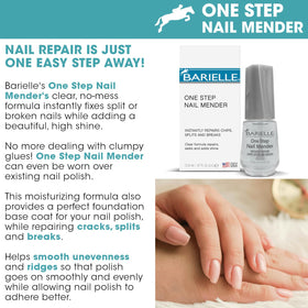 BARIELLE before and after finger showing repaired split nail