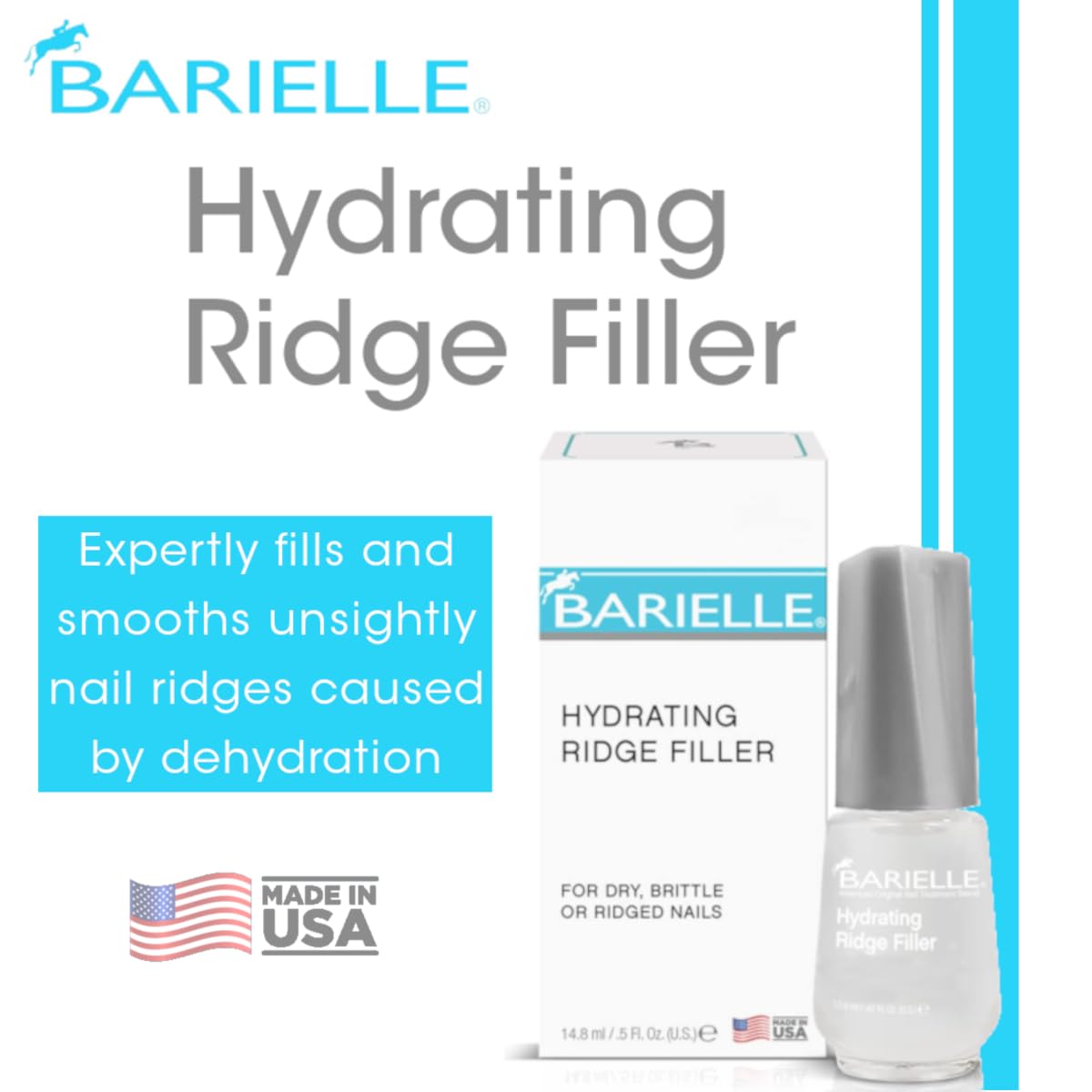 BARIELLE brush applying base coat for even nail coverage benefit
