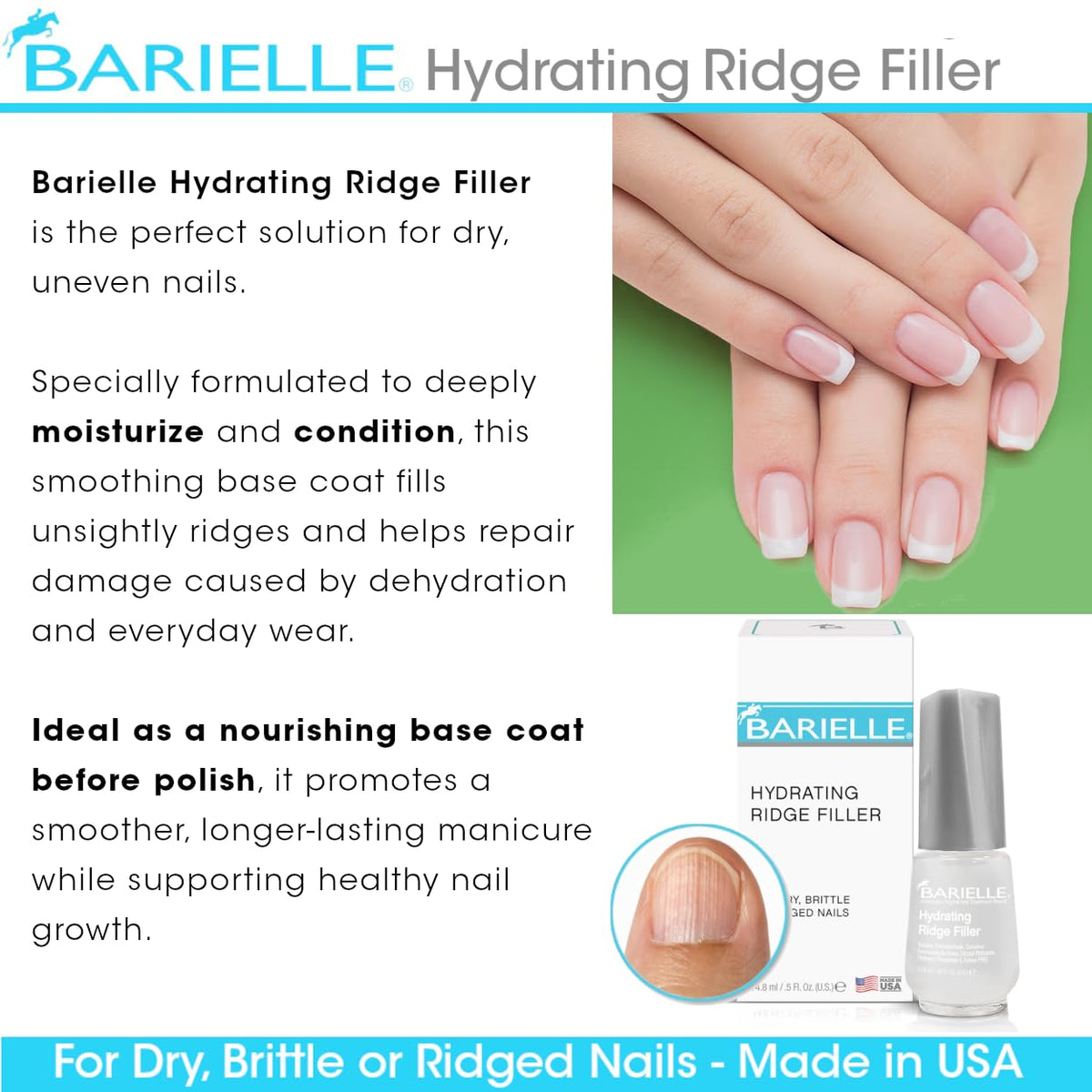 BARIELLE close-up of smooth nail surface texture after use benefit