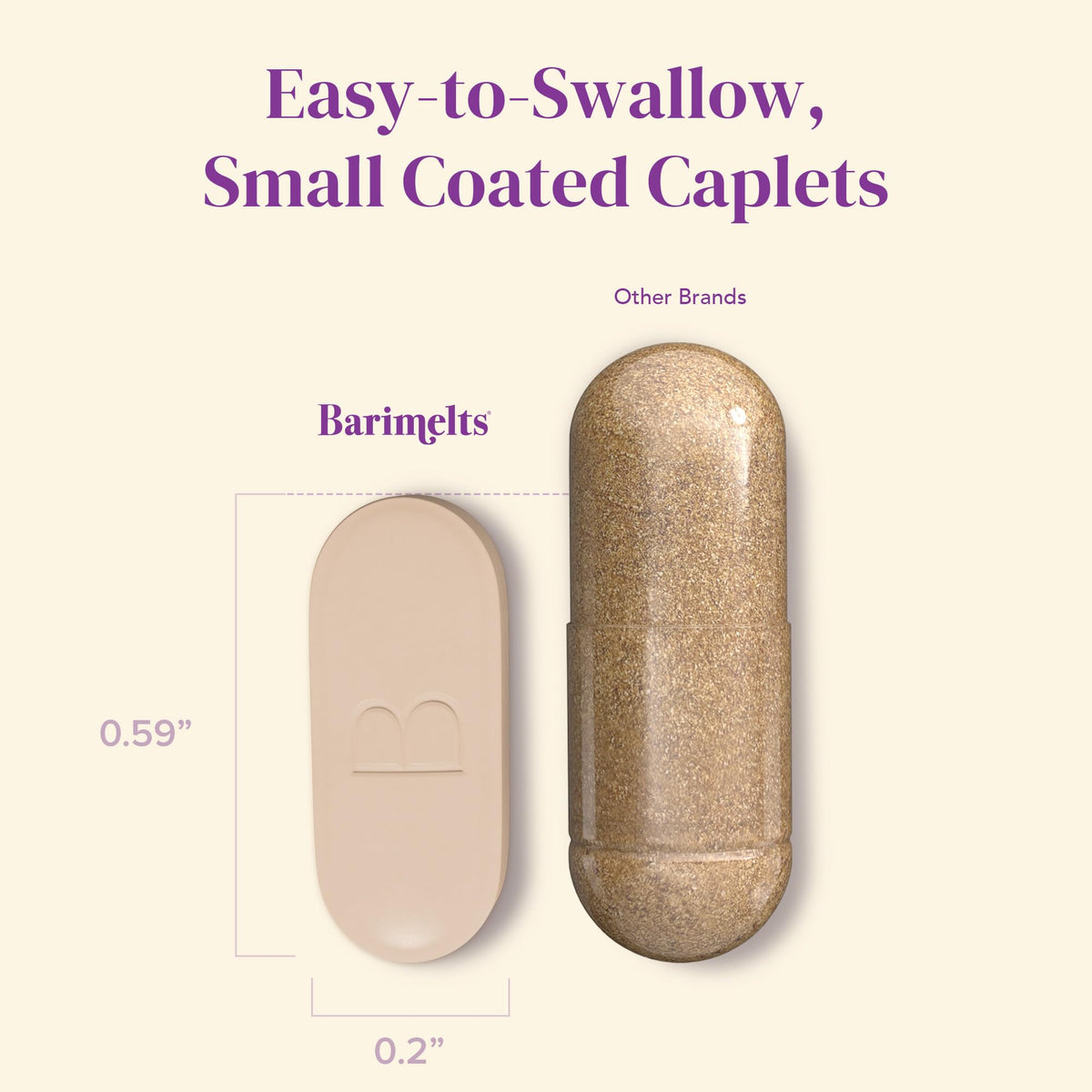 BariMelts ingredient label showing AnaGain Nu and KeraGEN‑IV benefits