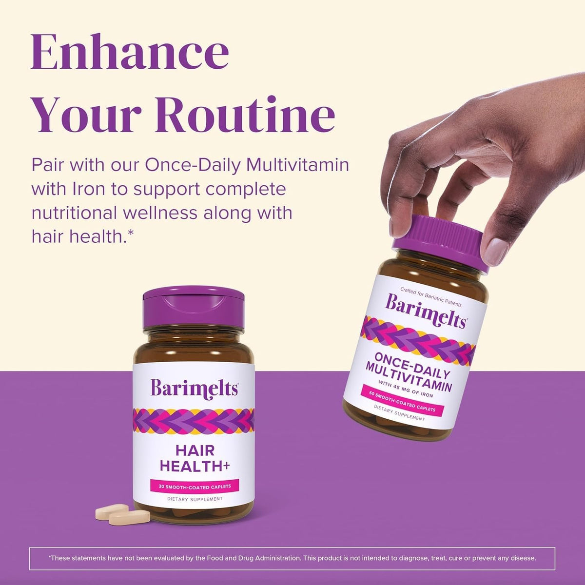 BariMelts bottle on bathroom counter suggesting daily routine support