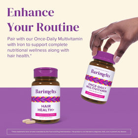 BariMelts bottle on bathroom counter suggesting daily routine support
