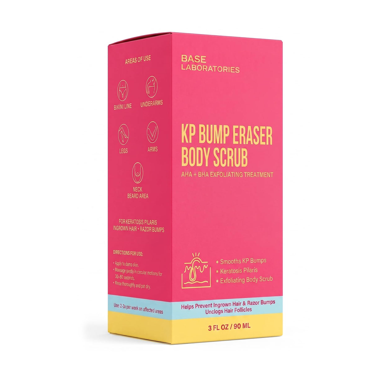BASE LABORATORIES before and after comparison showing smoother texture
