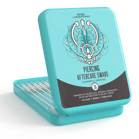 BASE LABORATORIES front packaging showing 36 swabs and benefits
