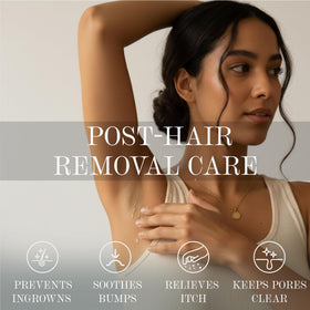 BASE LABORATORIES oil applied to bikini area, prevents ingrown hairs and irritation