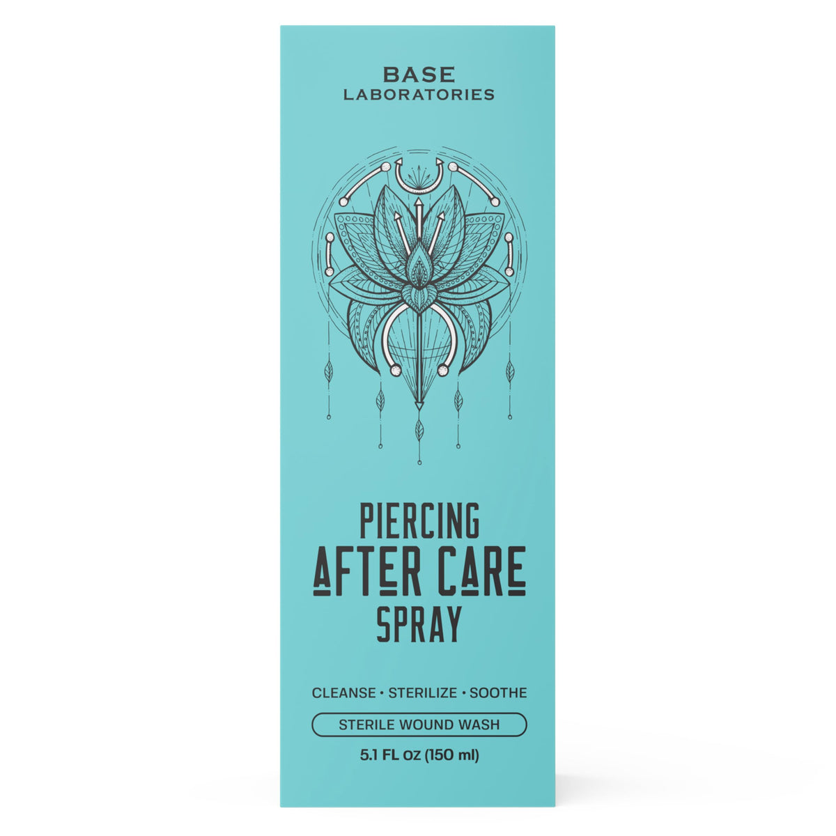 BASE LABORATORIES product label and ingredient list to show saline-based, fragrance-free formula