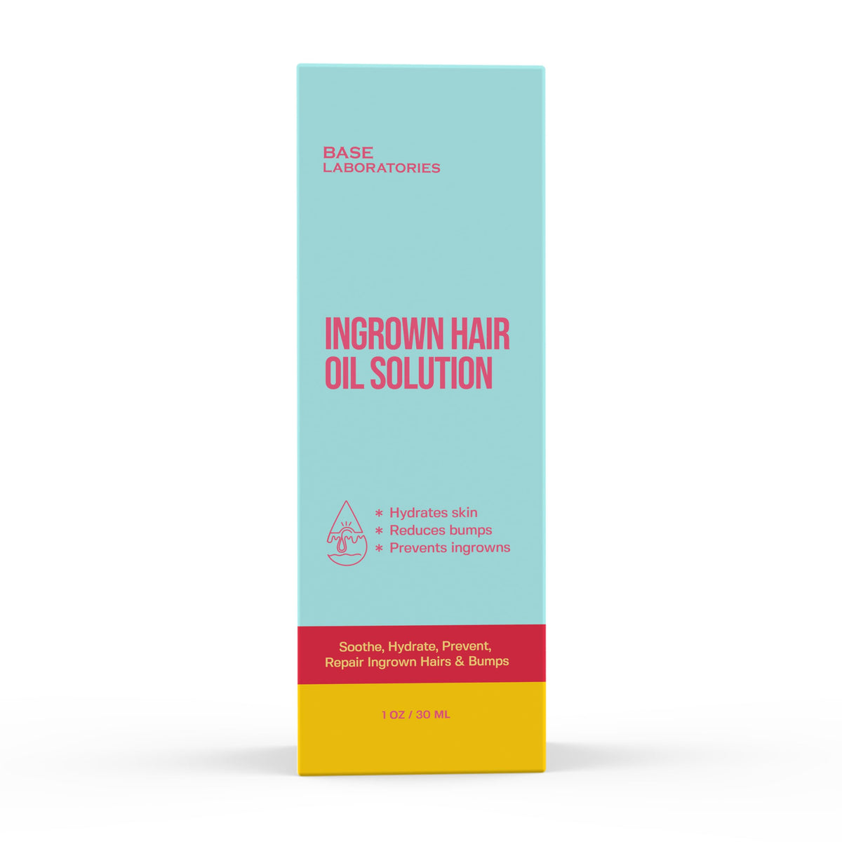 BASE LABORATORIES on bathroom counter lifestyle shot, daily aftershave routine aid