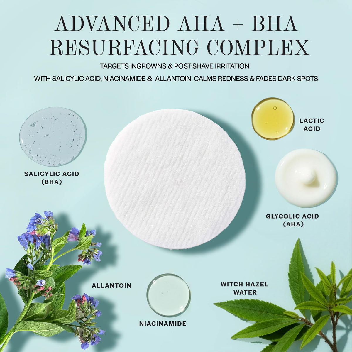 BASE LABORATORIES close-up of a pre-soaked pad texture demonstrating gentle exfoliation