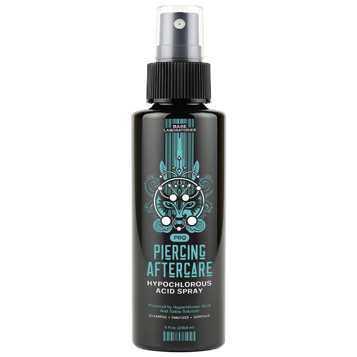 BASE LABORATORIES front packaging showing 8 oz piercing spray and benefits