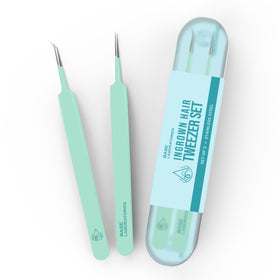 BASE LABORATORIES tweezer set front packaging showing both tools and case for neat storage