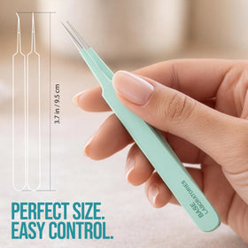 BASE LABORATORIES tweezers inside protective case keeping tips hygienic and travel-ready