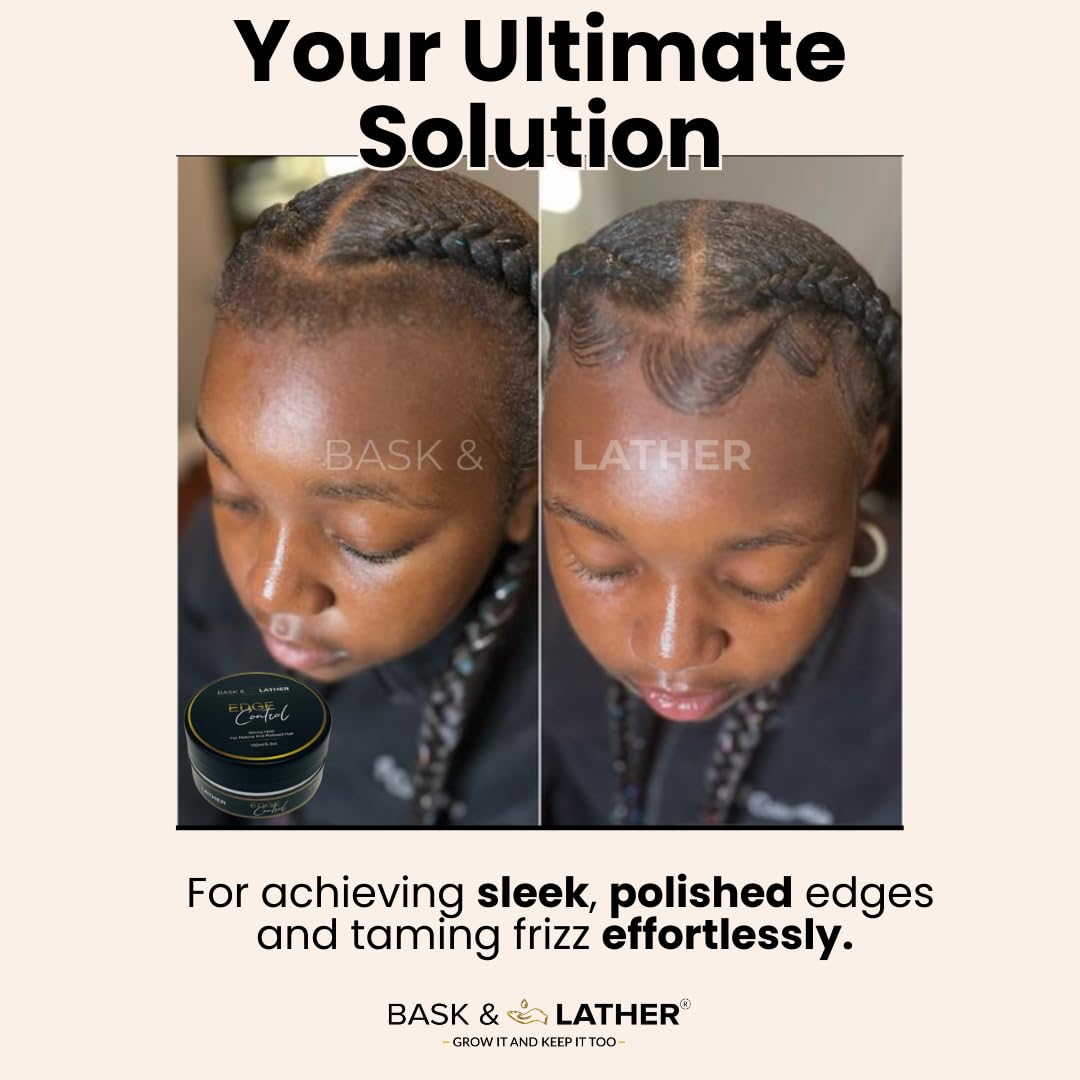 BASK & LATHER brush applying gel showing precise edge styling benefit