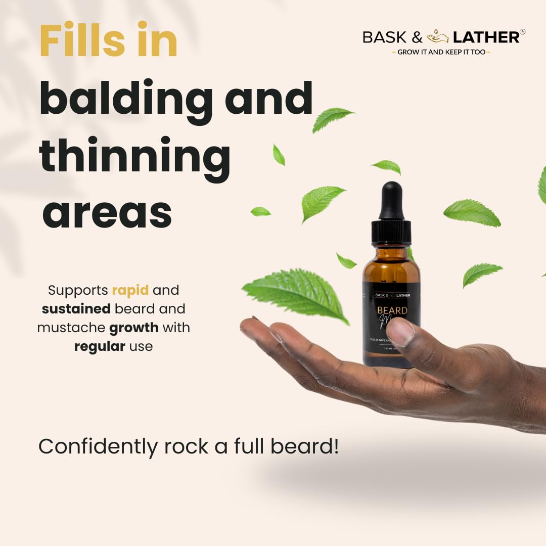 Bask & Lather oil dropper pouring demonstrating easy targeted application