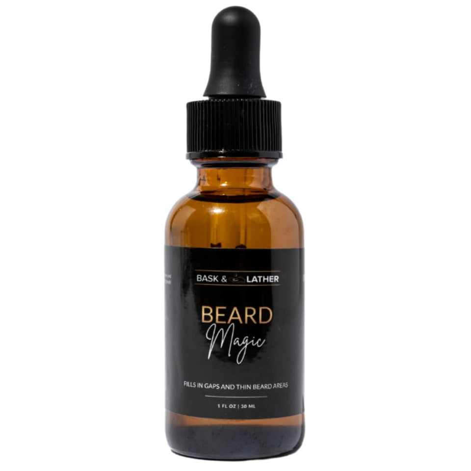 Bask & Lather front bottle showing product and benefit of daily nourishment