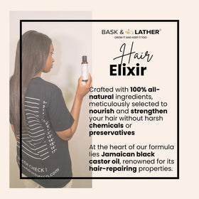 BASK & LATHER oil texture drop highlighting smooth consistency for fast absorption