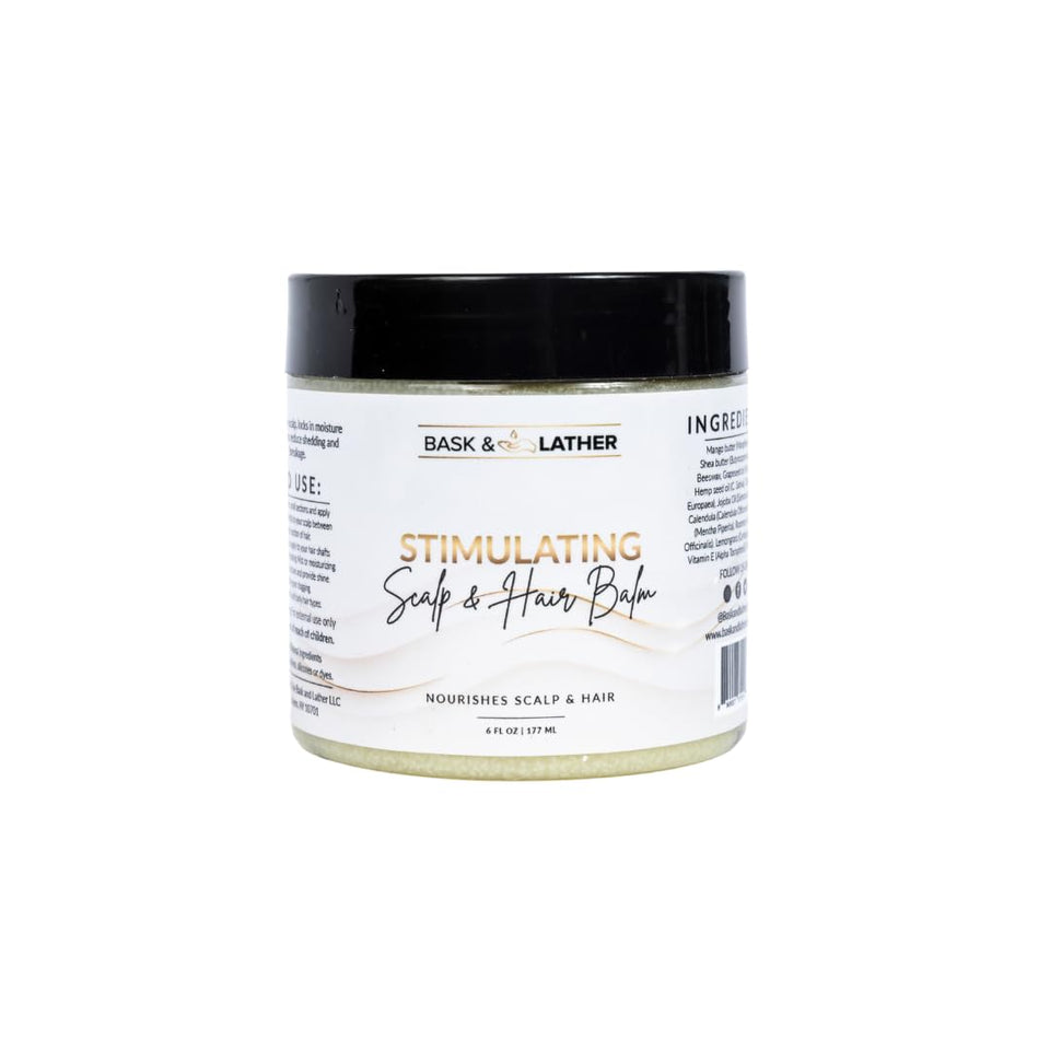 Bask & Lather front jar showing label and 6 oz size for clear identification and appeal