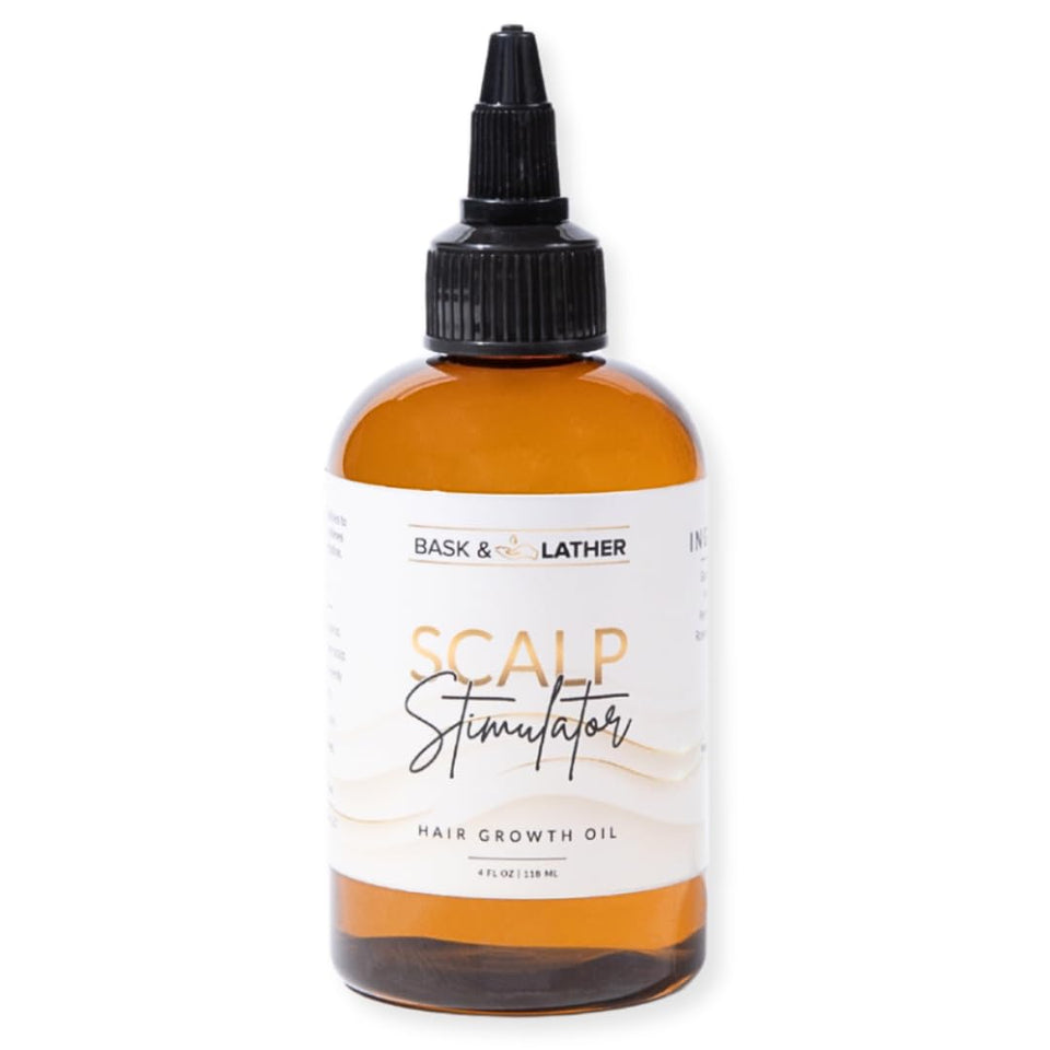 Bask & Lather front label bottle showing product name and 4 fl oz size benefit