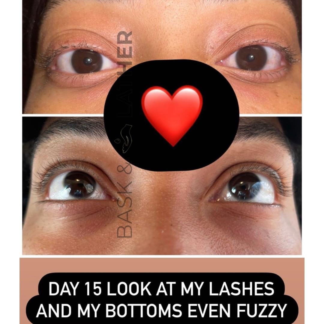 BASK & LATHER applied along upper lash line demonstrating easy targeted use