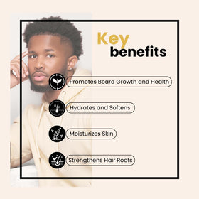 BASK & LATHER beard oil being massaged into beard to reduce frizz