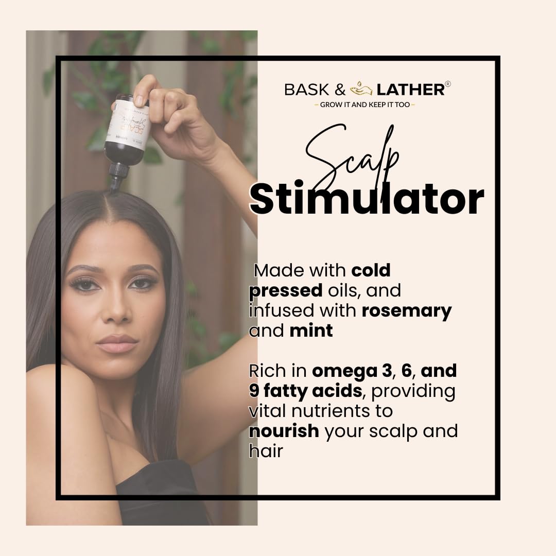 Bask & Lather oil poured to show lightweight texture and quick absorption