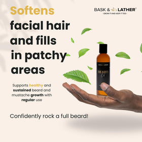 BASK & LATHER oil texture on skin close-up showing smooth absorption