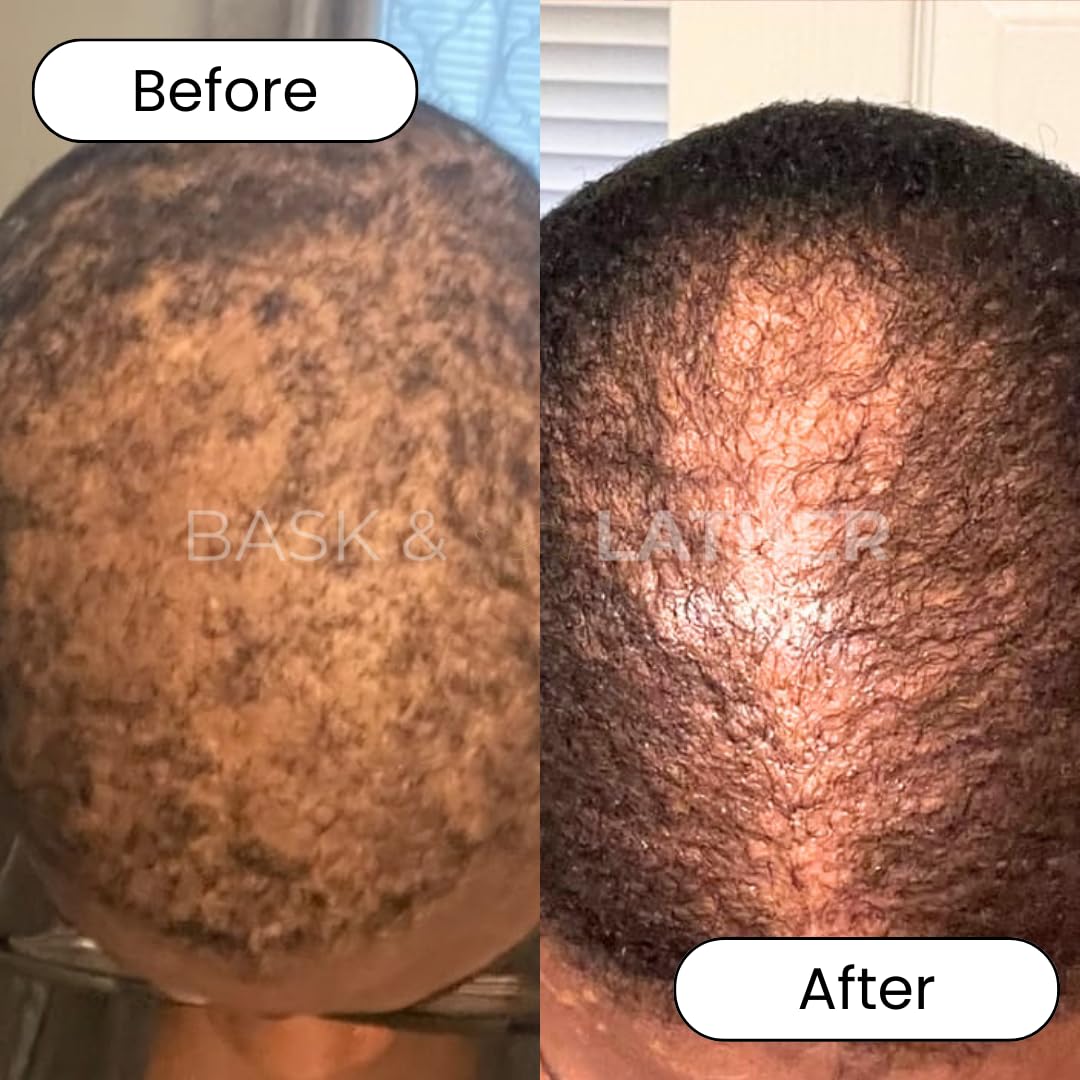 Bask & Lather conditioner texture pouring to show creamy hydration and detangling