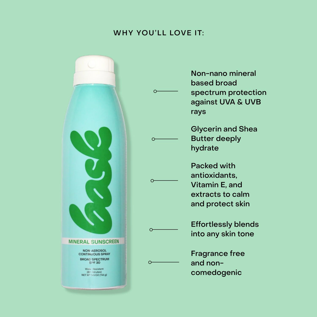 Bask being applied on arm demonstrating even coverage and no greasy residue