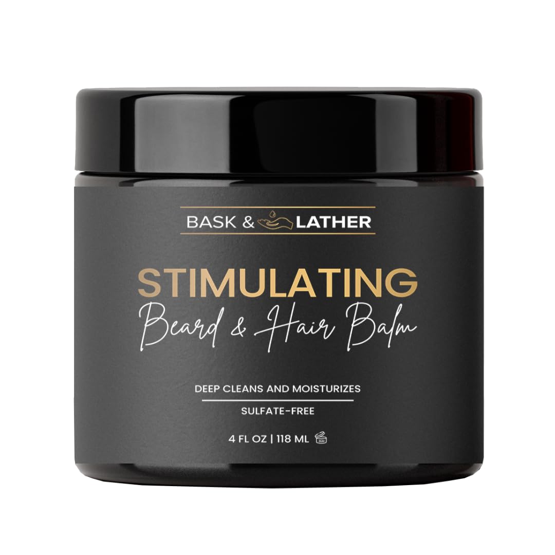 BASK & LATHER front jar view showing label and 4 fl oz size benefit