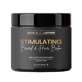 BASK & LATHER front jar view showing label and 4 fl oz size benefit
