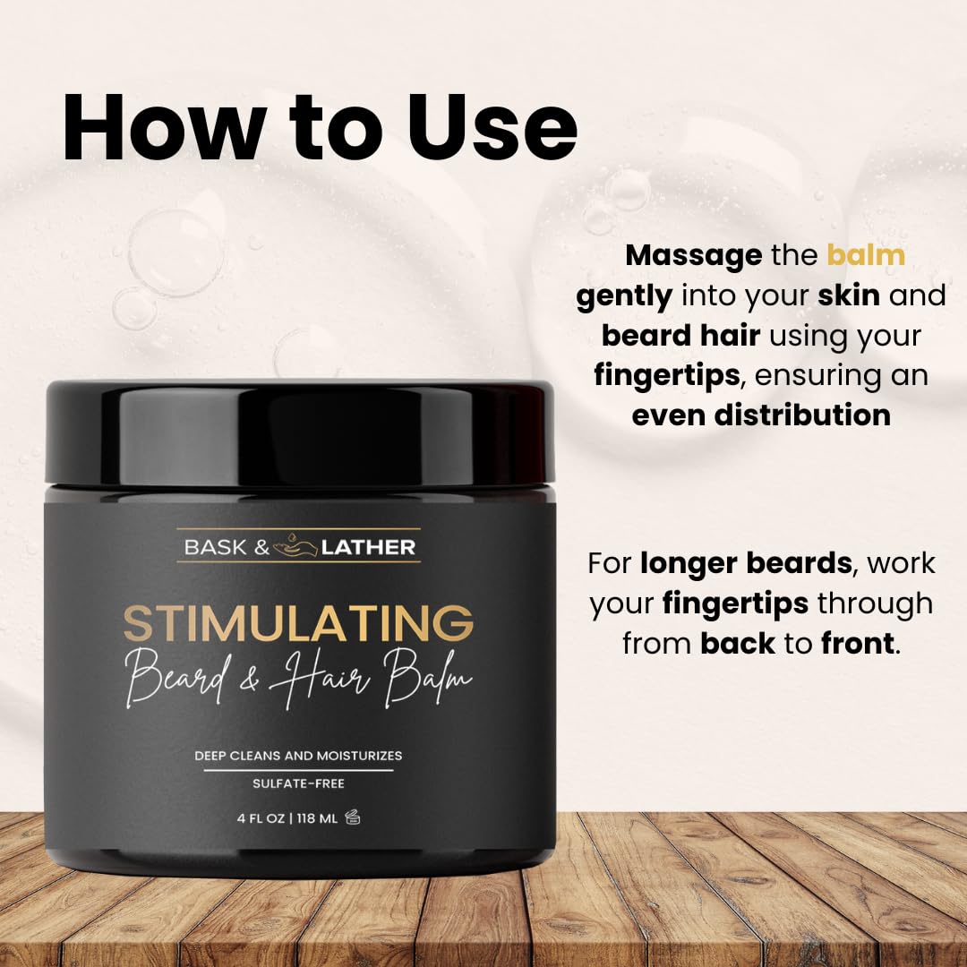 BASK & LATHER applied to scalp illustrating moisturized, calmer skin