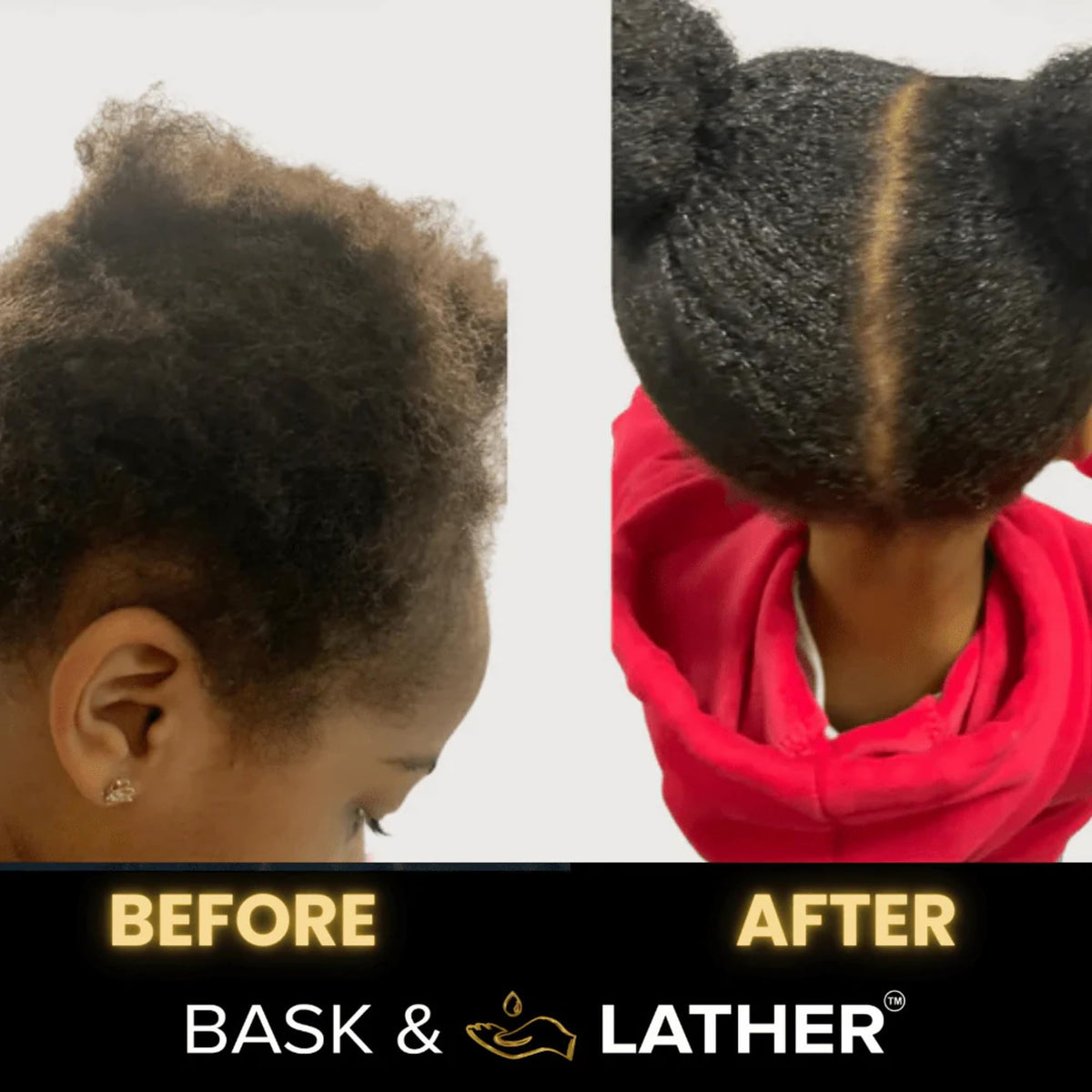 BASK & LATHER creamy conditioner texture on hand for visible slip and hydration