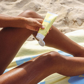 Bask travel size in beach bag illustrating portability for outdoor adventures